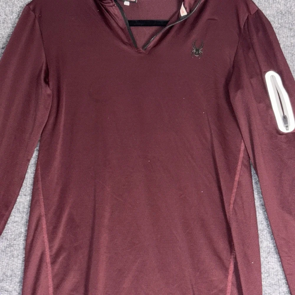 Spyder‎ Pullover Men's Small Burgundy Polyester 1/4 Zip Activewear Training